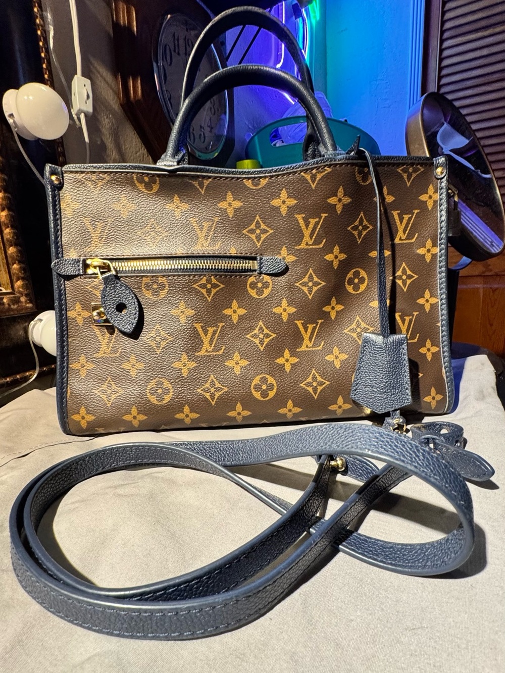 Louis Vuitton Navy Monogram Canvas Popincourt PM
